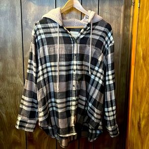 Ladies Flannel hooded shirt